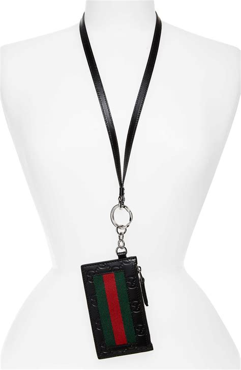 gucci id card holder|gucci lanyard id holder.